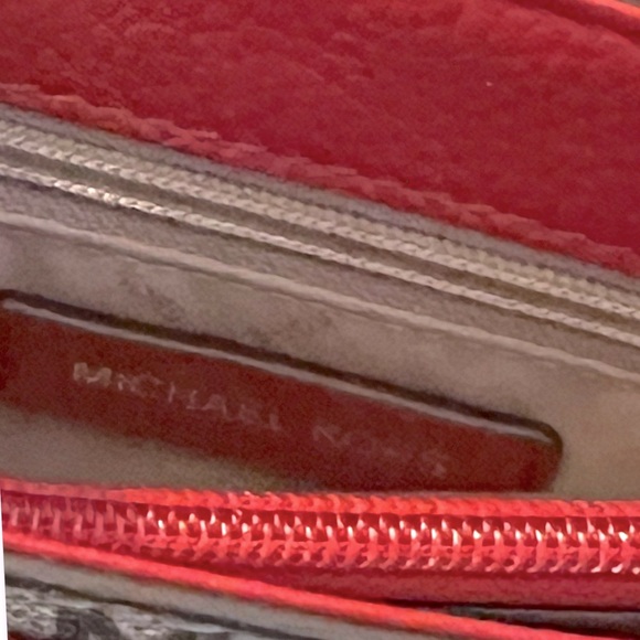 NEW Michael Kors Scarlet & Natural Small Flap Logo Bag Jet Set Chain 38H8CTCF1V - Picture 12 of 15